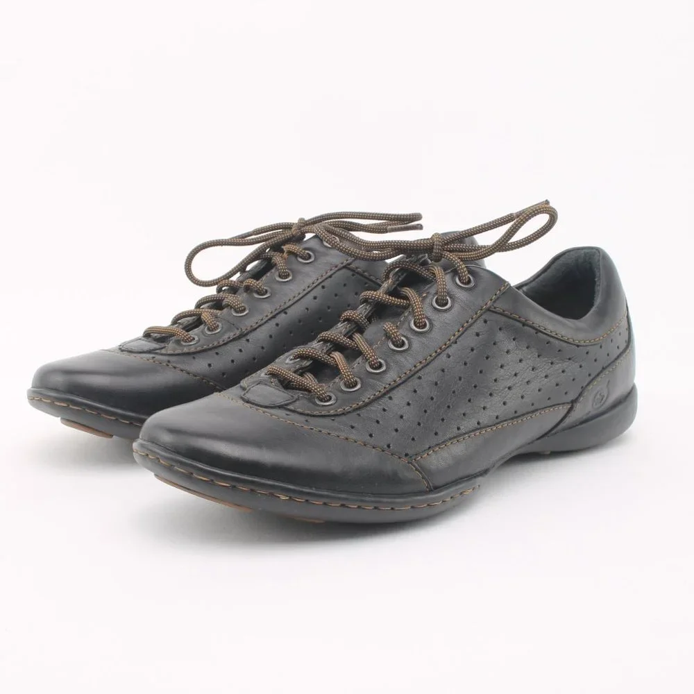 Born Black Perforated Leather Lace-Up Casual Oxford Sneakers Women's 6 NWT - Picture 6 of 15